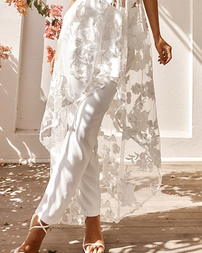 White High Waist Pants