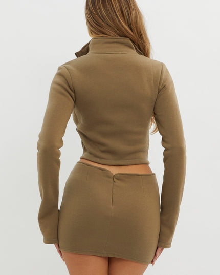 Olive Waist Mini Skirt