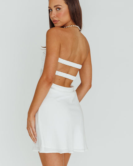 White Twist Bust Mini Dress