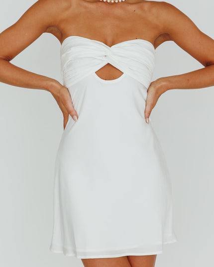 White Twist Bust Mini Dress