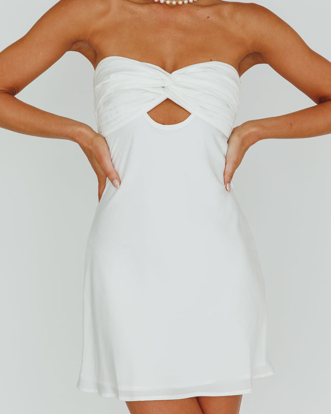 White Twist Bust Mini Dress
