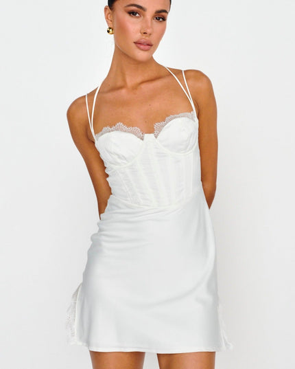 White A Star Bustier Mini Dress