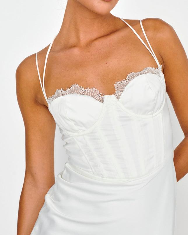 White A Star Bustier Mini Dress
