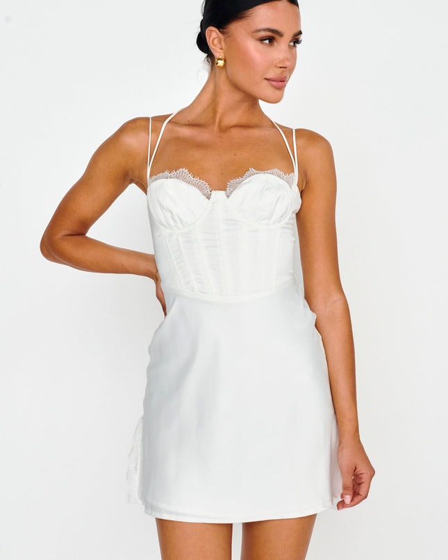 White A Star Bustier Mini Dress