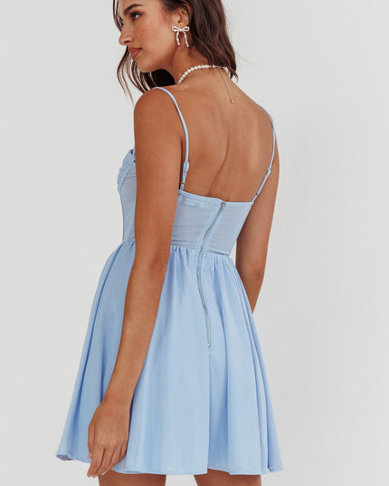 Powder Blue High Bustier Mini Dress