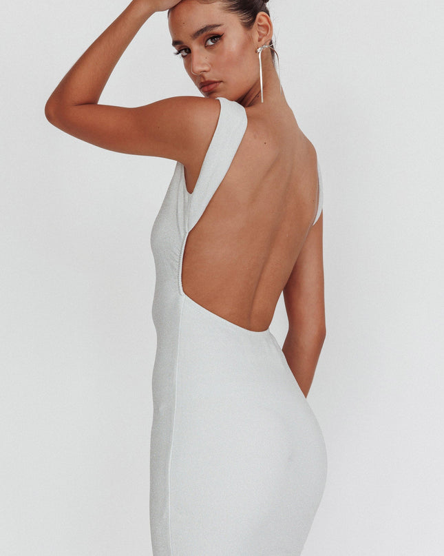 Silver Backless Mini Dress