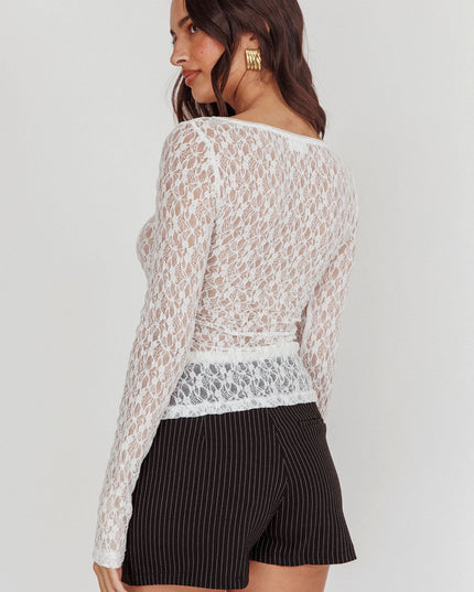White Pinstripe Double Waistband Skort Black