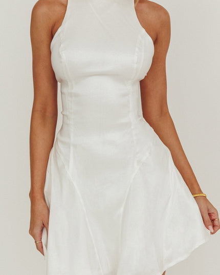 White Bow Mini Dress