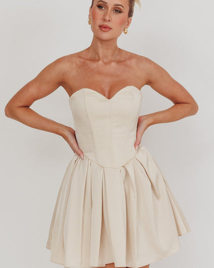 Champagne Like Sweetheart Neckline Mini Dress