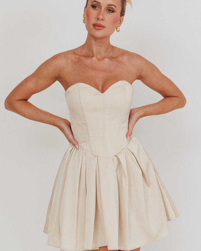 Champagne Like Sweetheart Neckline Mini Dress