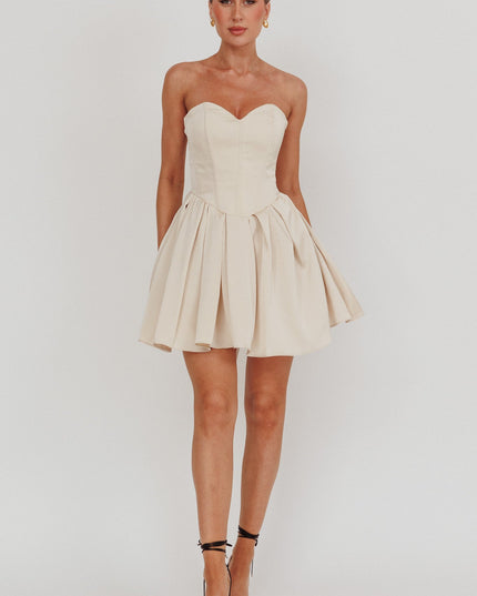 Champagne Like Sweetheart Neckline Mini Dress