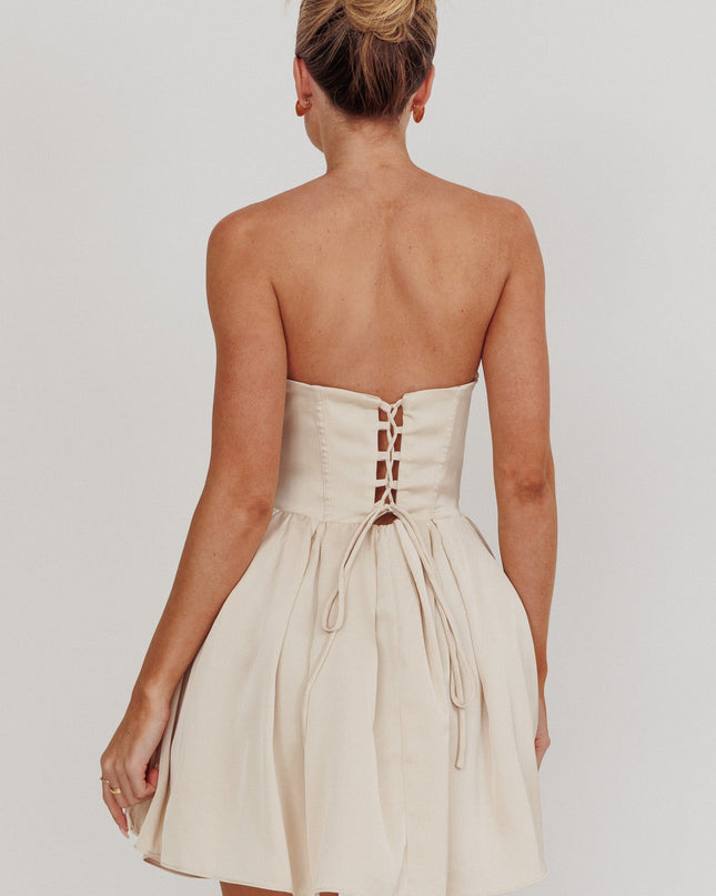 Champagne Like Sweetheart Neckline Mini Dress