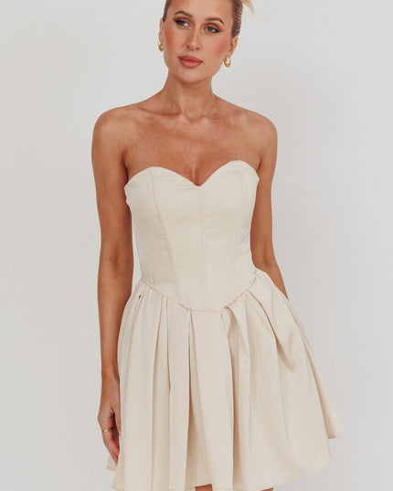 Champagne Like Sweetheart Neckline Mini Dress