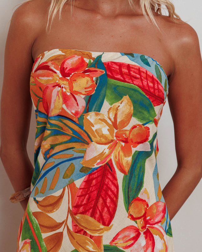 Paradise Tied Cowl Back Maxi Dress Botanical