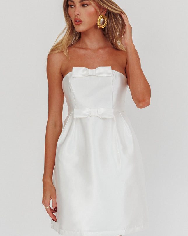 Off White Double Bow Mini Dress
