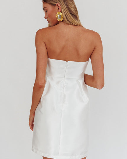 Off White Double Bow Mini Dress