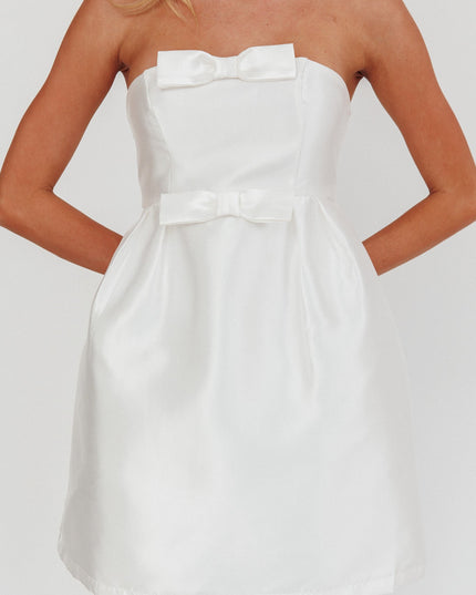 Off White Double Bow Mini Dress