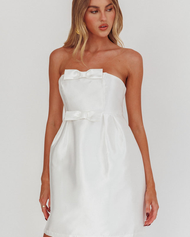 Off White Double Bow Mini Dress