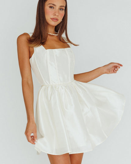 Ivory Corset Bust Mini Dress