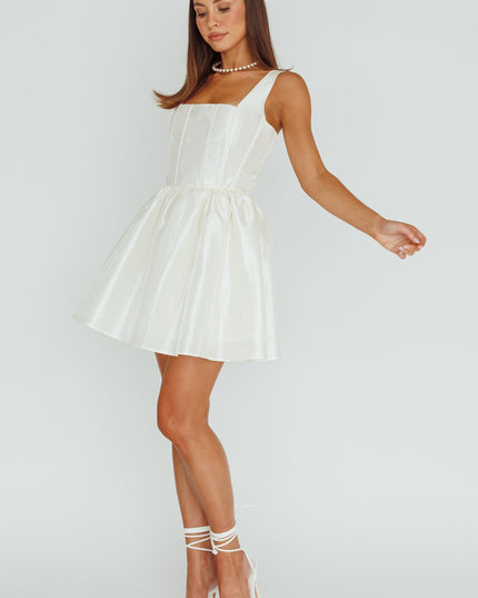 Ivory Corset Bust Mini Dress