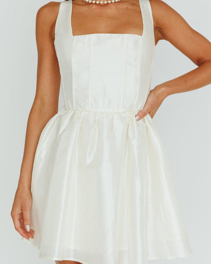 Ivory Corset Bust Mini Dress