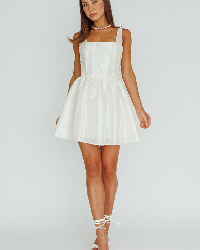 Ivory Corset Bust Mini Dress