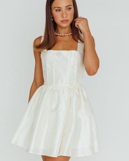 Ivory Corset Bust Mini Dress