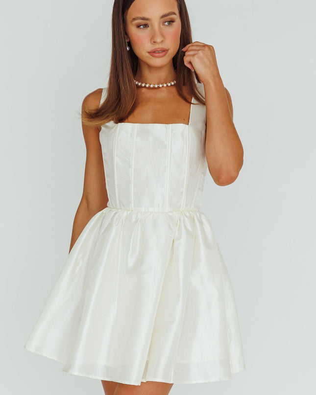 Ivory Corset Bust Mini Dress