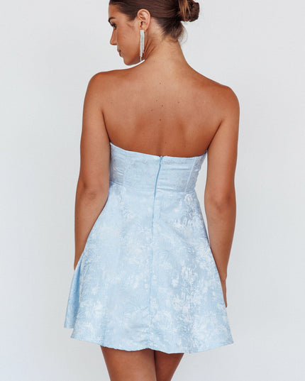 Blue Corset Bodice Mini Dress