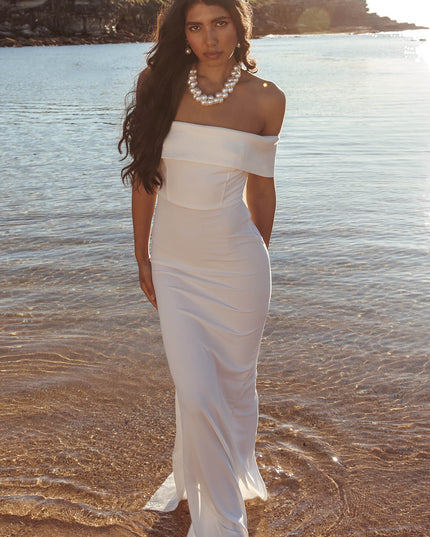 Ivory Star Oversized Bow Maxi Dress