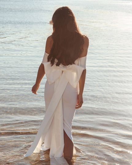 Ivory Star Oversized Bow Maxi Dress