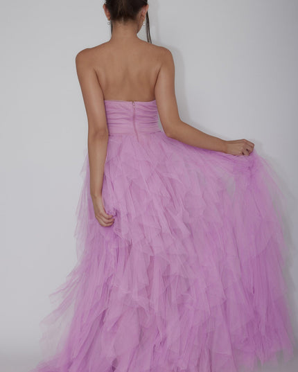 Orchid Tulle Cascade Maxi Dress