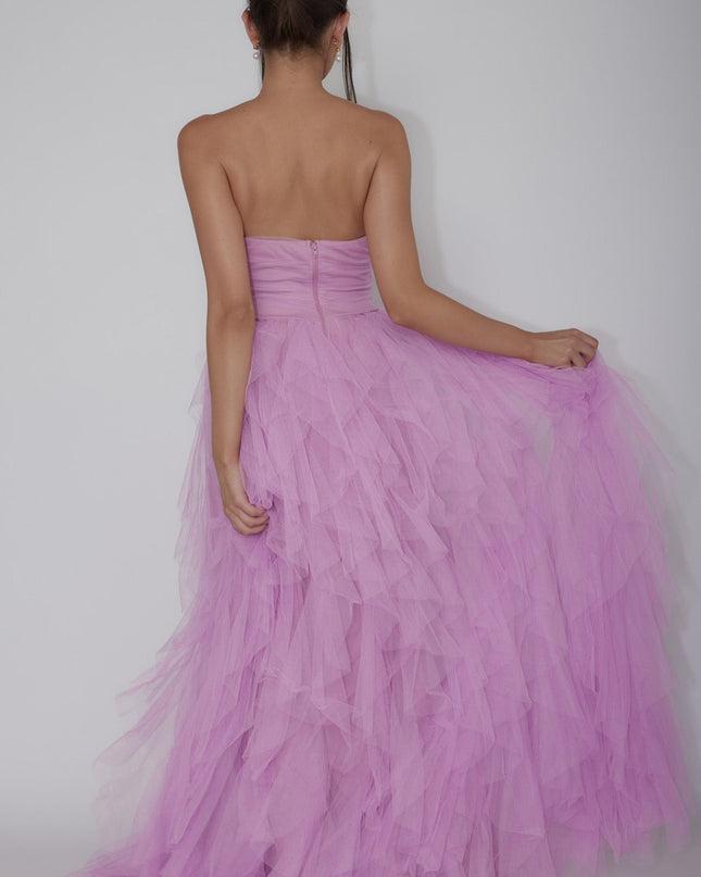 Orchid Tulle Cascade Maxi Dress