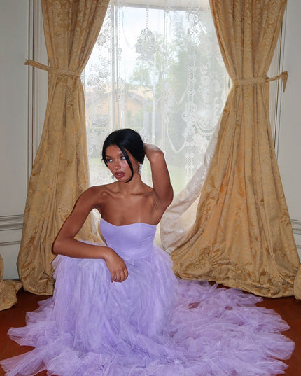 Orchid Tulle Cascade Maxi Dress
