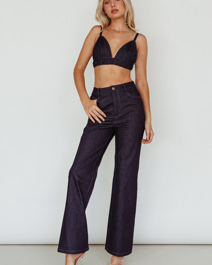 Denim Bralette Crop Top
