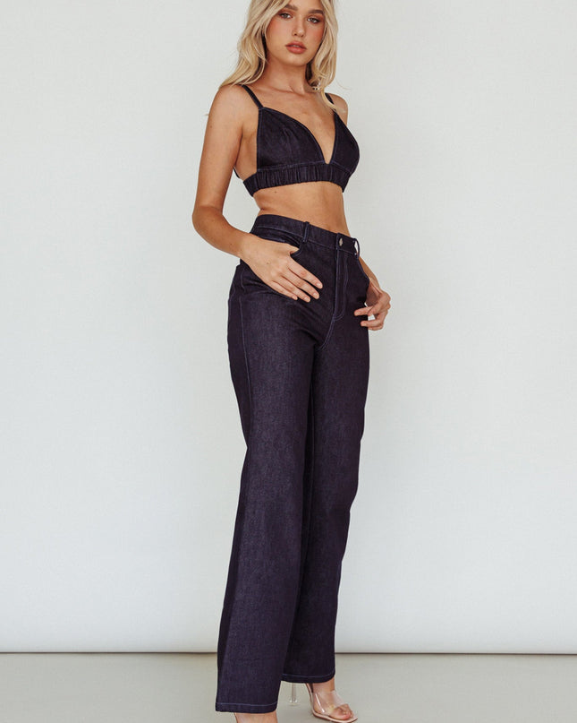 Denim Bralette Crop Top