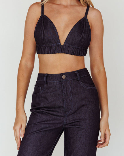 Denim Bralette Crop Top