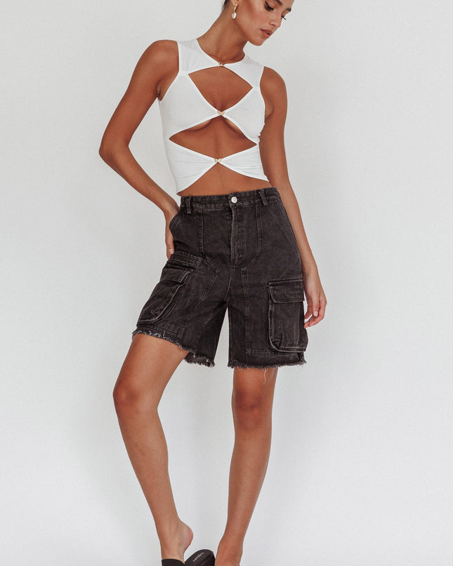 Black Cargo Short Jorts