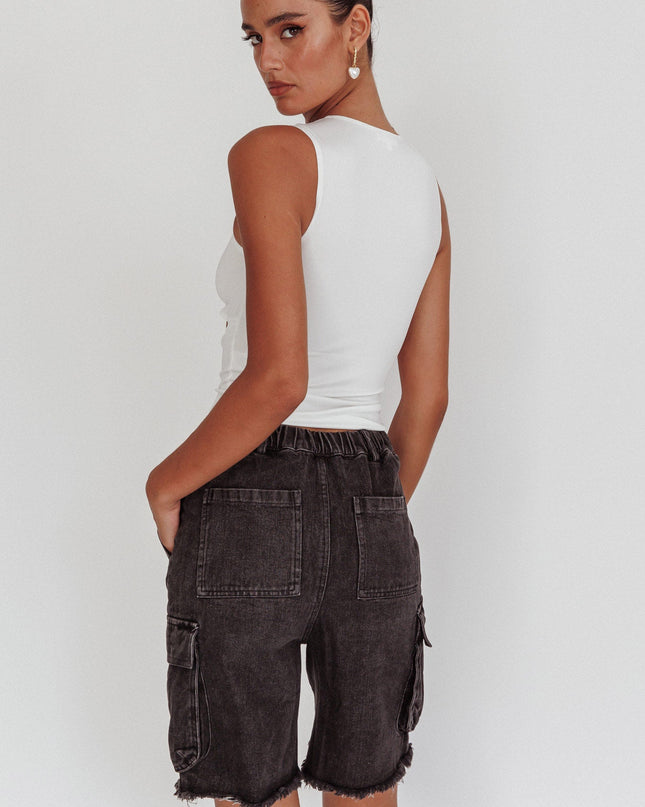 Black Cargo Short Jorts
