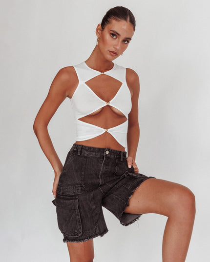 Black Cargo Short Jorts