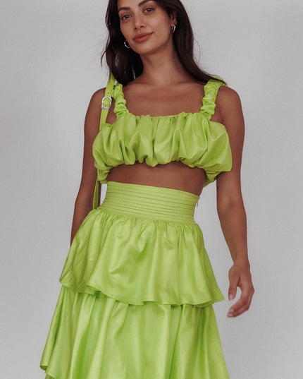 Lime Bubble Crop Top