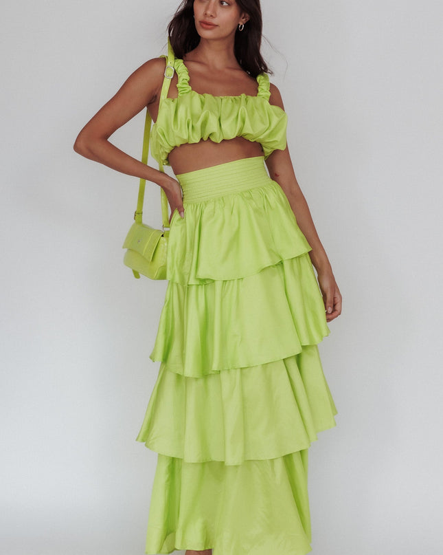 Lime Bubble Crop Top