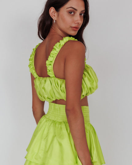 Lime Bubble Crop Top