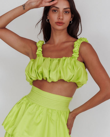 Lime Bubble Crop Top