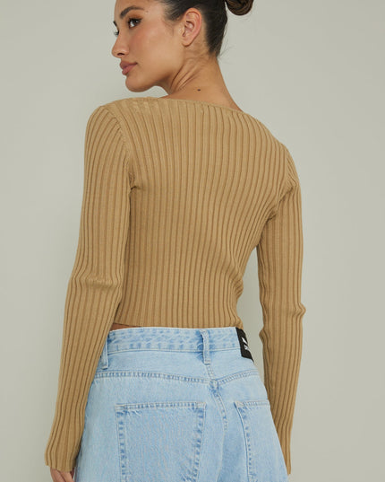 Taupe Long Sleeve Top