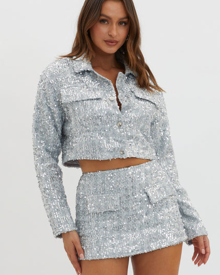 Silver Dollhouse Sequin Jacket