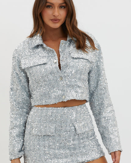 Silver Dollhouse Sequin Jacket