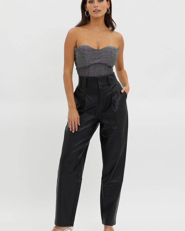 Silver Strapless Sparkle Bodysuit