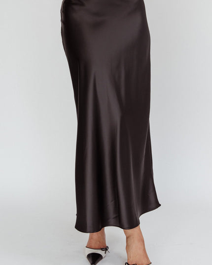 Black Satin Maxi Skirt