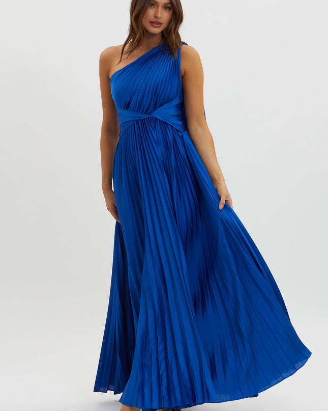 Royal Blue Pleat Maxi Dress